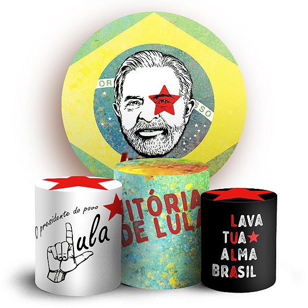Capas Painel Redondo e Trio Cilindro Sublimado - Lula