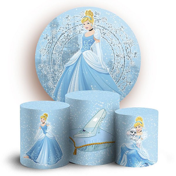 KIT Redondo e Trio - Cinderela - Sublimado 3D