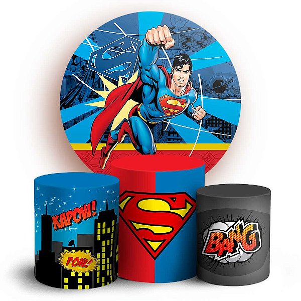 KIT Redondo e Trio - Super Homem - Sublimado 3D
