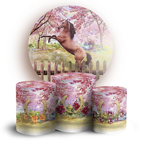KIT Redondo e Trio - Cavalo - Sublimado 3D