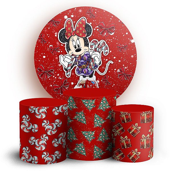 KIT Redondo e Trio - Minnie Natal - Sublimado 3D