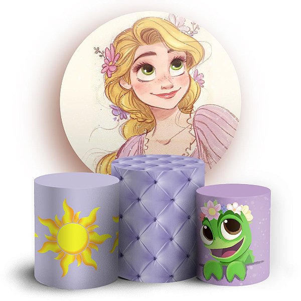 KIT Redondo e Trio - Rapunzel - Sublimado 3D