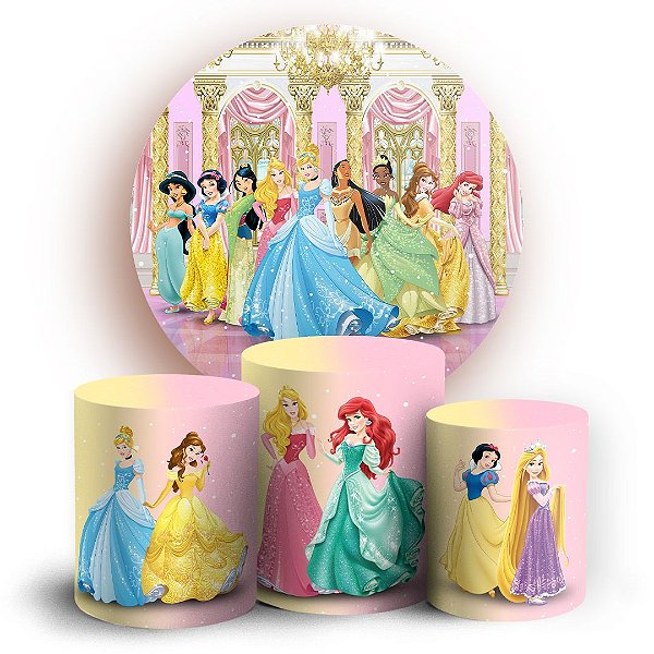 KIT Redondo e Trio - Princesas da Disney - Sublimado 3D