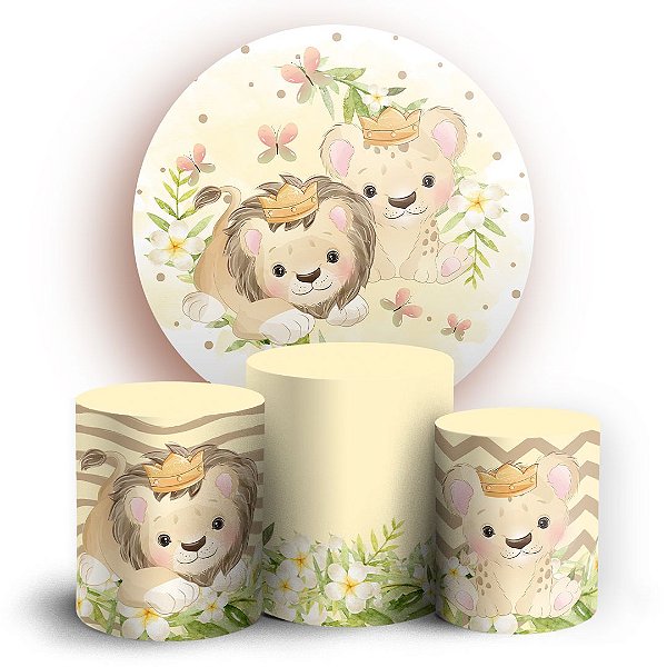 KIT Redondo e Trio - Leãozinho - Sublimado 3D