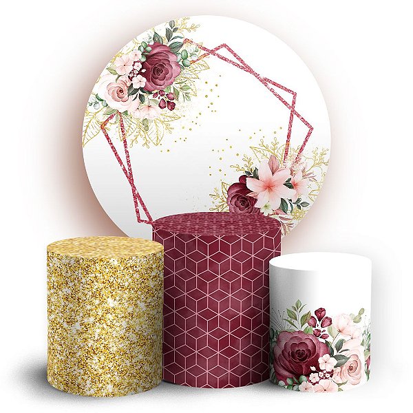 KIT Redondo e Trio - Floral - Sublimado 3D