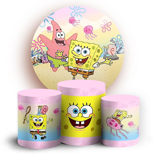 KIT Redondo e Trio - Bob Esponja - Sublimado 3D
