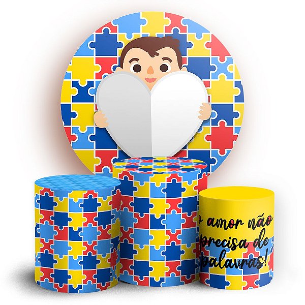 KIT Redondo e Trio - Autismo - Sublimado 3D