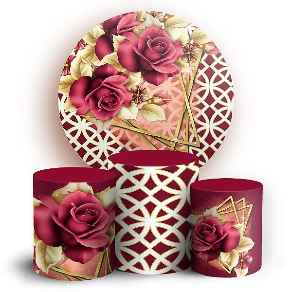 KIT Redondo e Trio - Marsala - Sublimado 3D