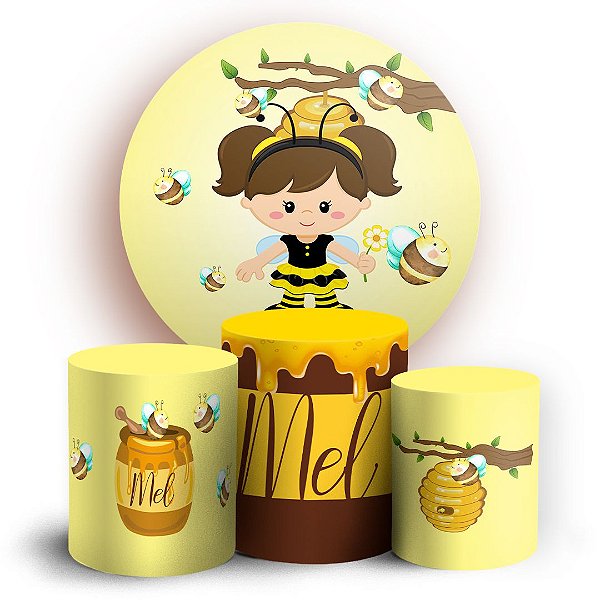 KIT Redondo e Trio - Abelhinha - Sublimado 3D