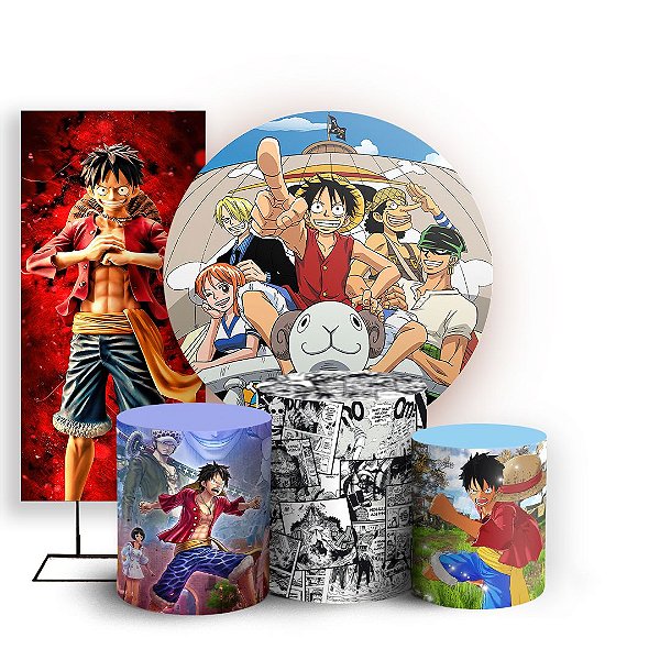 KIT Redondo Trio e Faixa - One Piece - Sublimado 3D