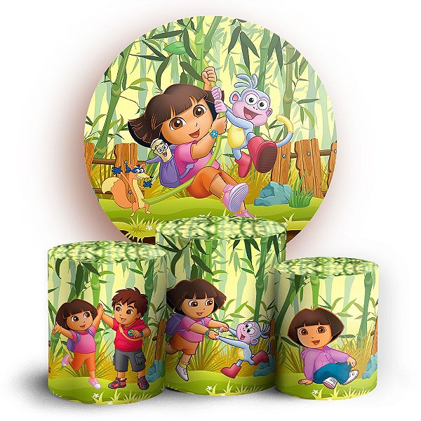 KIT Redondo e Trio - Dora Aventureira - Sublimado 3D