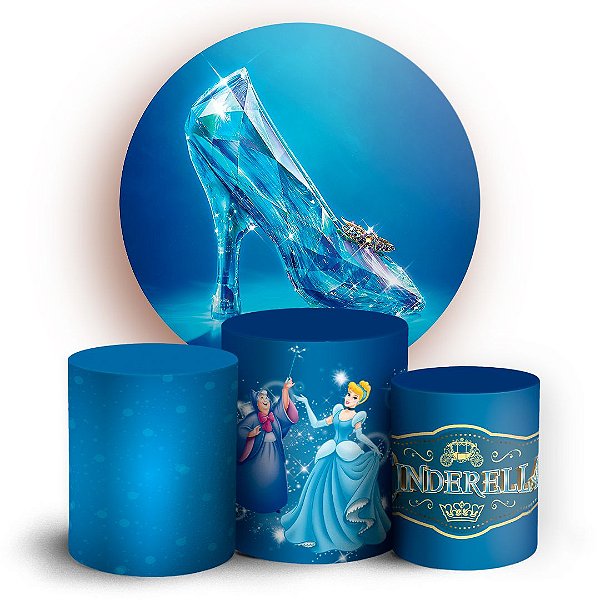 KIT Redondo e Trio - Cinderela - Sublimado 3D