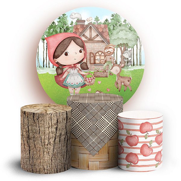 KIT Redondo e Trio - Chapeuzinho Vermelho  - Sublimado 3D