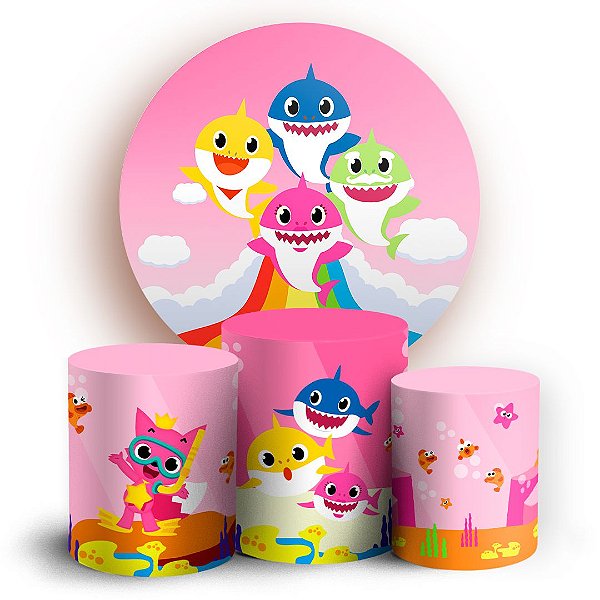 KIT Redondo e Trio - Baby Shark  - Sublimado 3D