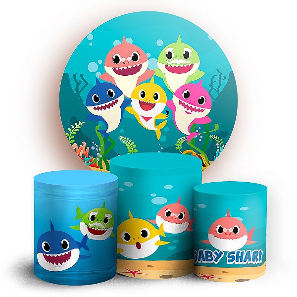 KIT Redondo e Trio - Baby Shark - Sublimado 3D