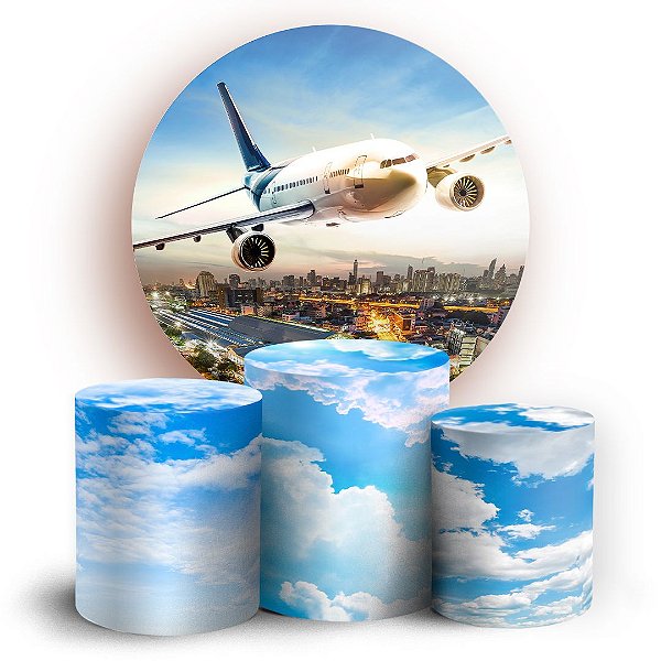 KIT Redondo e Trio - Aviao - Sublimado 3D