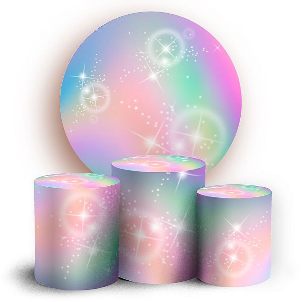 KIT Redondo e Trio - Arco Íris  - Sublimado 3D