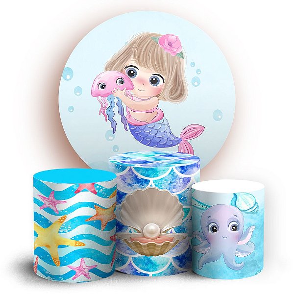 KIT Redondo e Trio - Sereia  - Sublimado 3D