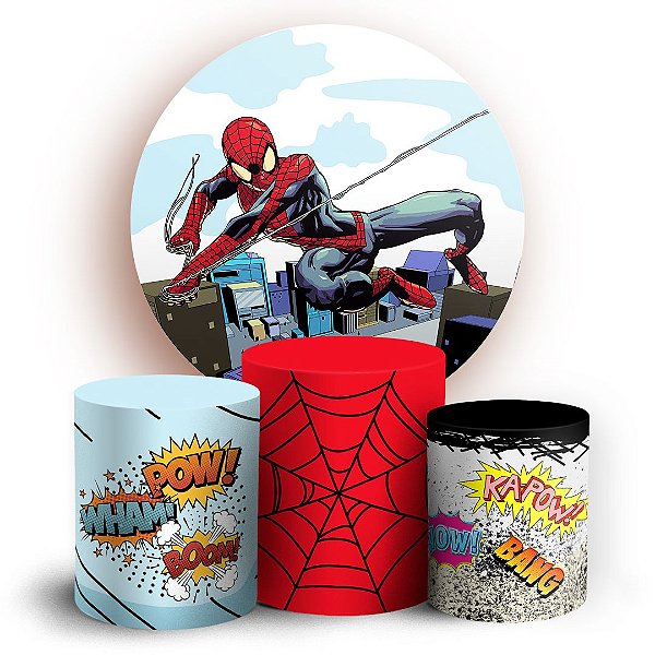 KIT Redondo e Trio - Homem Aranha  - Sublimado 3D
