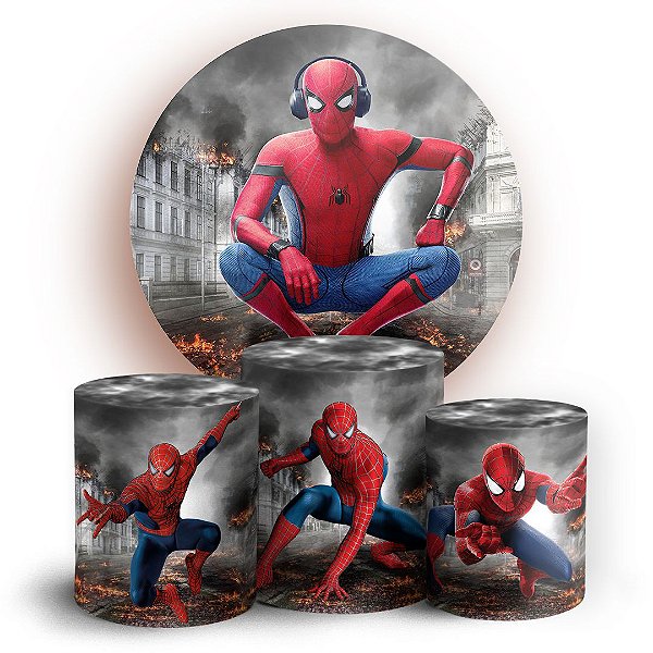 KIT Redondo e Trio - Homem Aranha  - Sublimado 3D