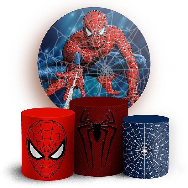 KIT Redondo e Trio - Homem Aranha  - Sublimado 3D