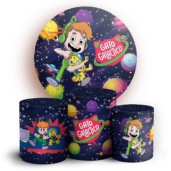 KIT Redondo e Trio - Gato Galactico  - Sublimado 3D