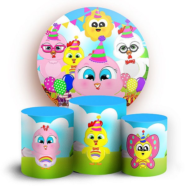 KIT Redondo e Trio - Galinha Baby  - Sublimado 3D