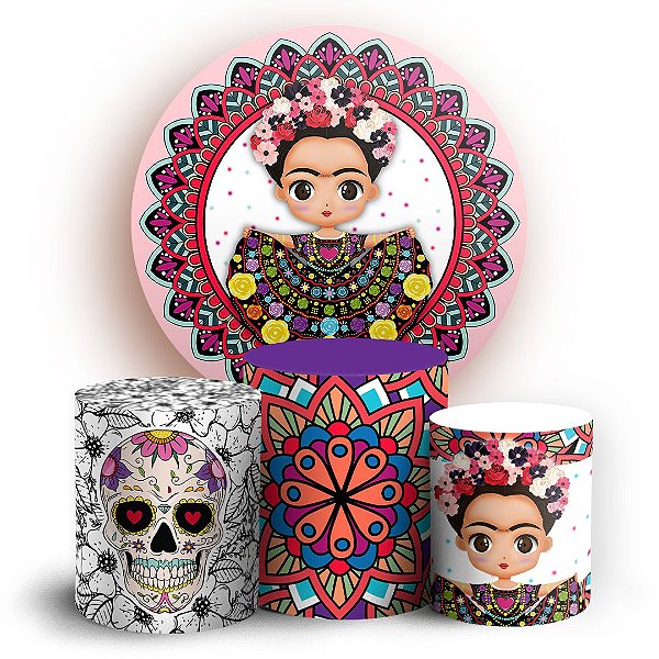 KIT Redondo e Trio - Frida Kahlo  - Sublimado 3D