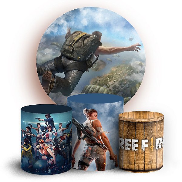 KIT Redondo e Trio - Free Fire  - Sublimado 3D