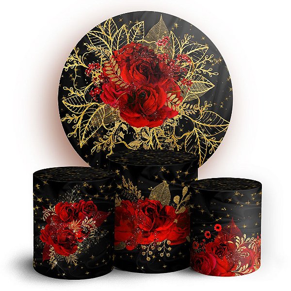 KIT Redondo e Trio - Floral  - Sublimado 3D