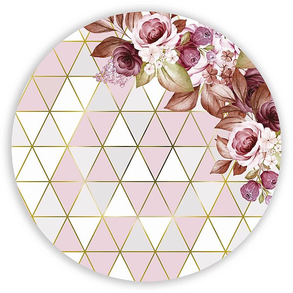Painel Redondo - Floral - Sublimado 3D