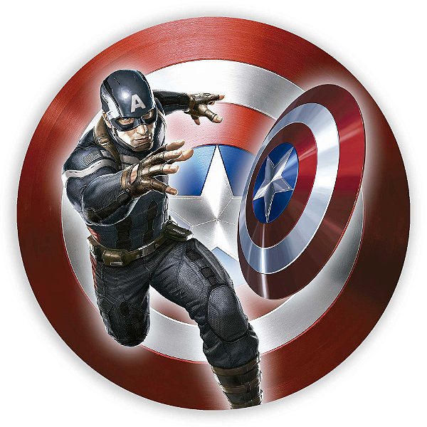 Painel Redondo - Capitão América - Sublimado 3D