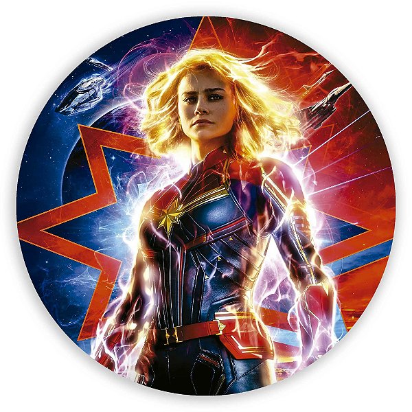 Painel Redondo - Capitã Marvel - Sublimado 3D