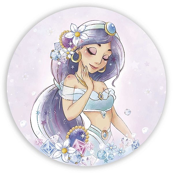 Painel Redondo - Princesa Jasmine - Sublimado 3D