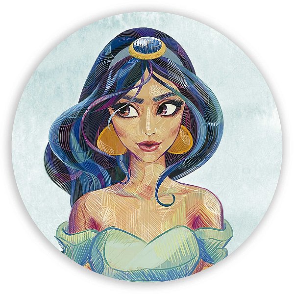 Painel Redondo - Princesa Jasmine - Sublimado 3D