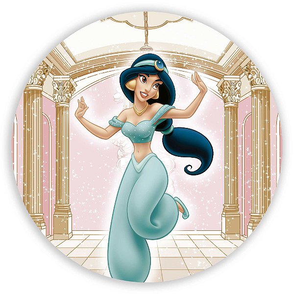 Painel Redondo - Princesa Jasmine  - Sublimado 3D