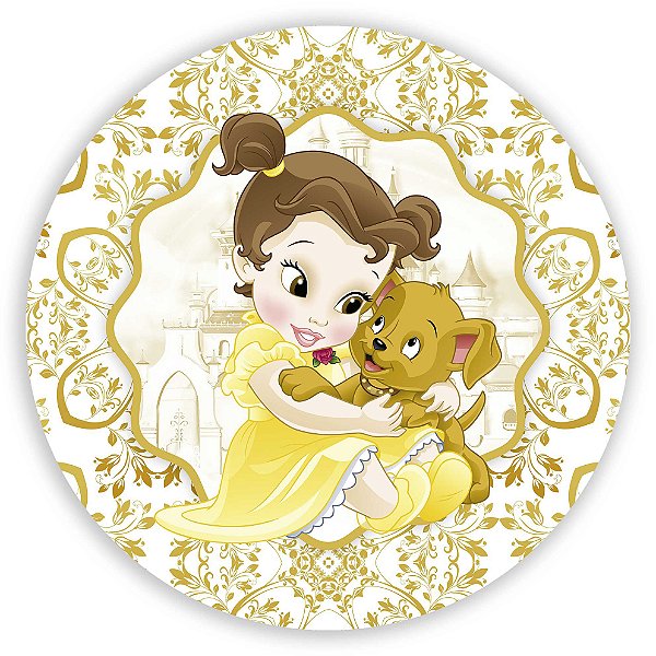 Painel Redondo - Princesa Bela - Sublimado 3D