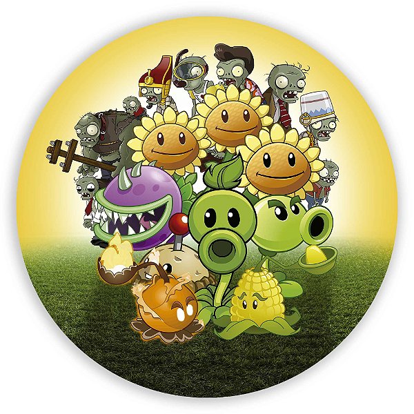 Painel Redondo - Plant vs Zombies - Sublimado 3D