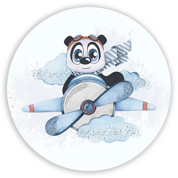 Painel Redondo - Panda Aviador - Sublimado 3D