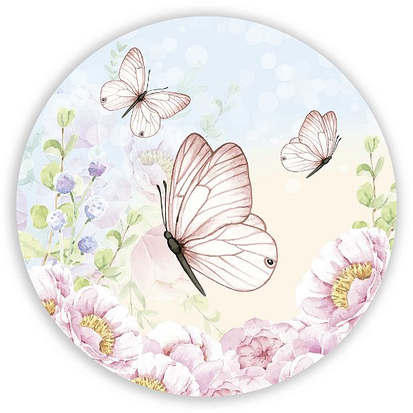 Painel Redondo - Borboleta - Sublimado 3D