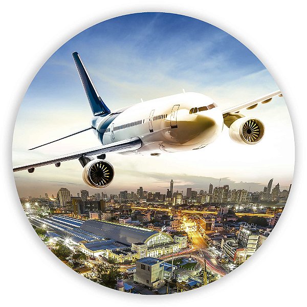 Painel Redondo - Avião  - Sublimado 3D