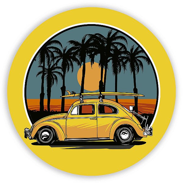 Painel Redondo - Fusca - Sublimado 3D