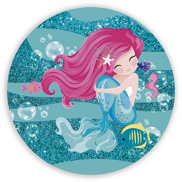 Painel Redondo - Sereia - Sublimado 3D
