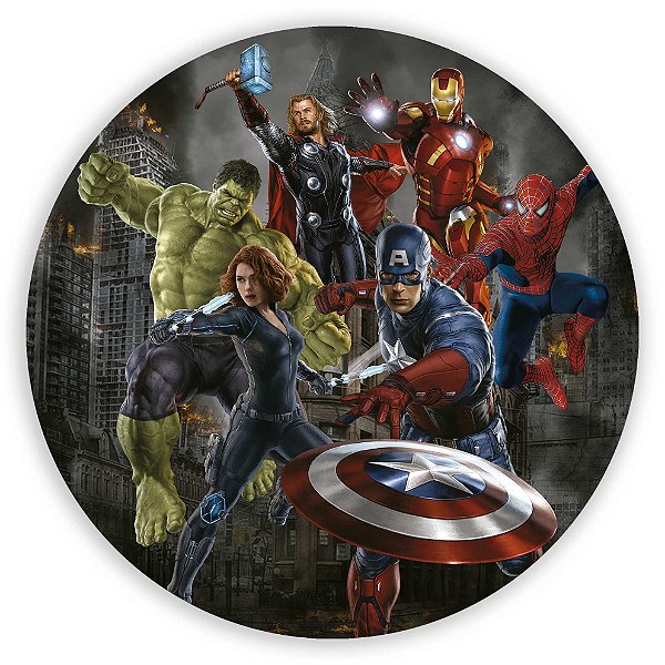 Painel Redondo - Vingadores - Sublimado 3D