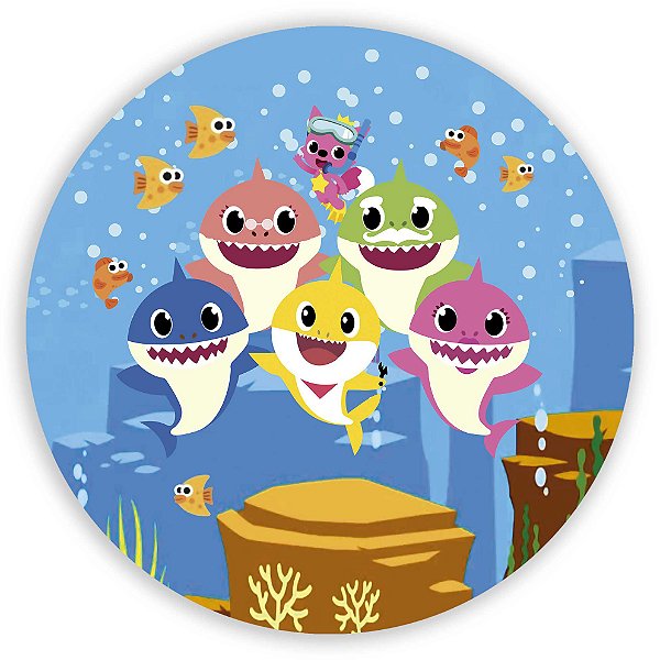 Painel Redondo - Baby Shark - Sublimado 3D