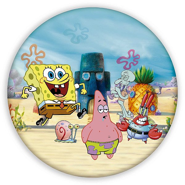 Painel Redondo - Bob Esponja - Sublimado 3D