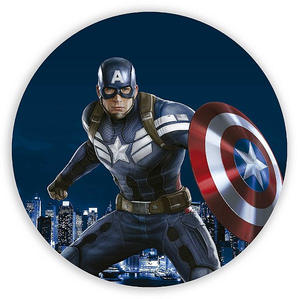 Painel Redondo - Capitao America - Sublimado 3D