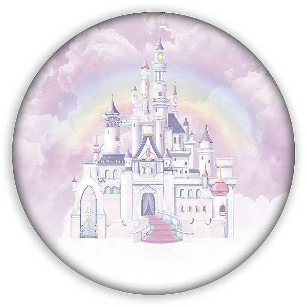 Painel Redondo - Castelo Rosa - Sublimado 3D