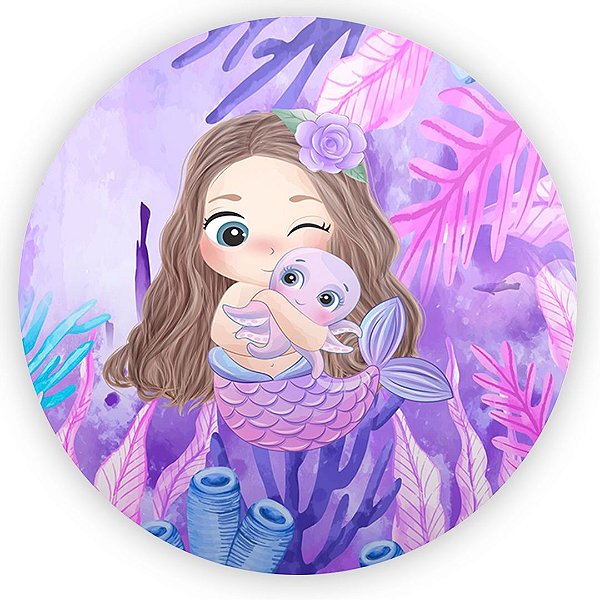 Painel Redondo - Sereia - Sublimado 3D