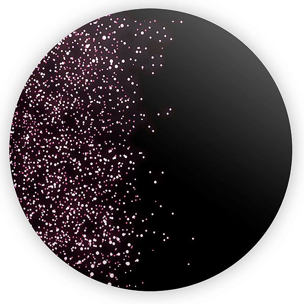 Painel Redondo - Glitter Preto Rosa - Sublimado 3D